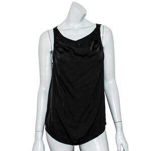 Raquel Allegra Size 2 Sleeveless Cowl Neck tank shirt in Black